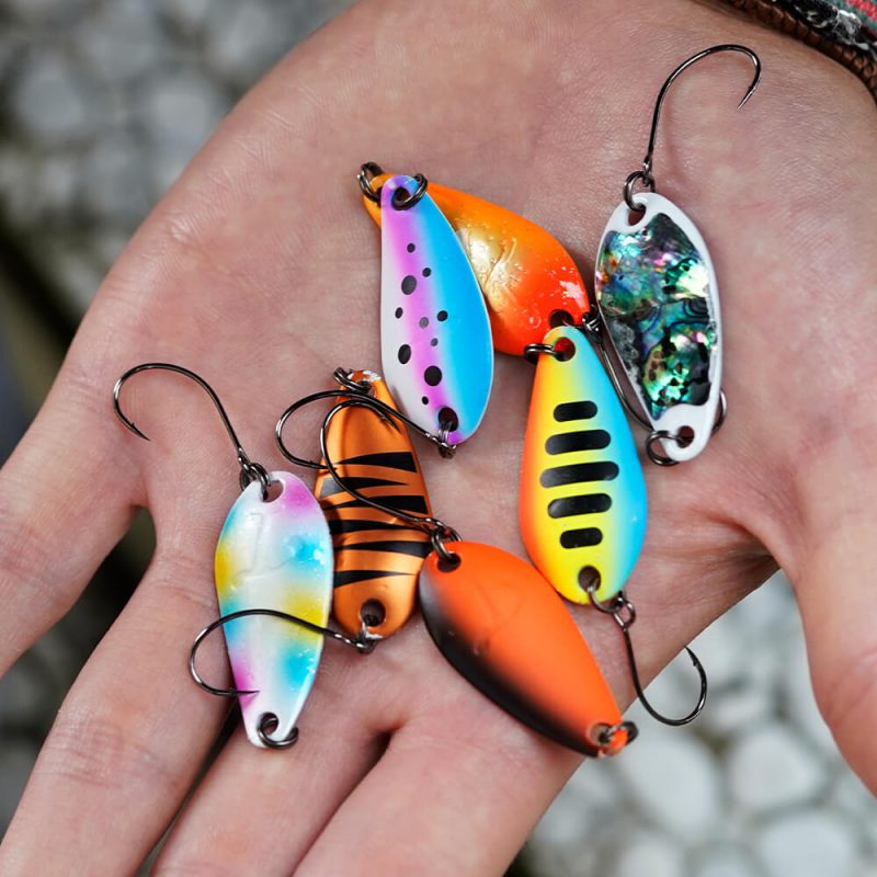 Lot De 5 Cuillères à Truite 4g - Leurres Clignotants Pour Pêche (perche, Truite) En Lac Et Rivière - 10